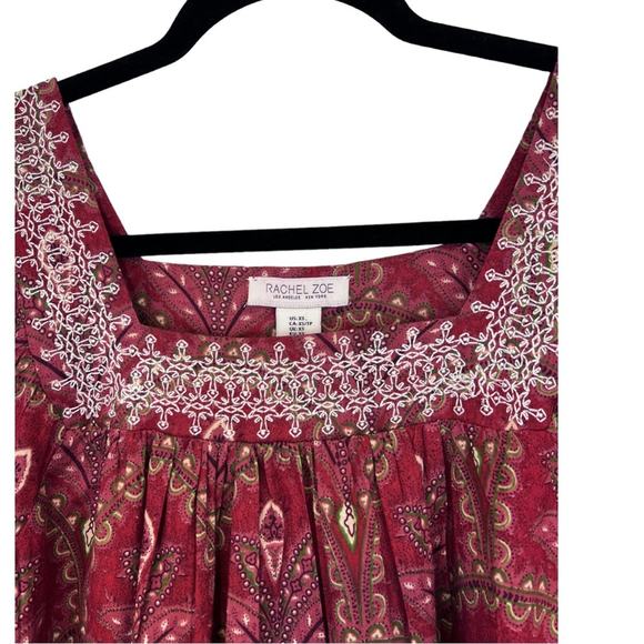 Rachel Zoe Boho Embroidered Neckline Peasant Blouse Cotton oversized - Picture 9 of 10